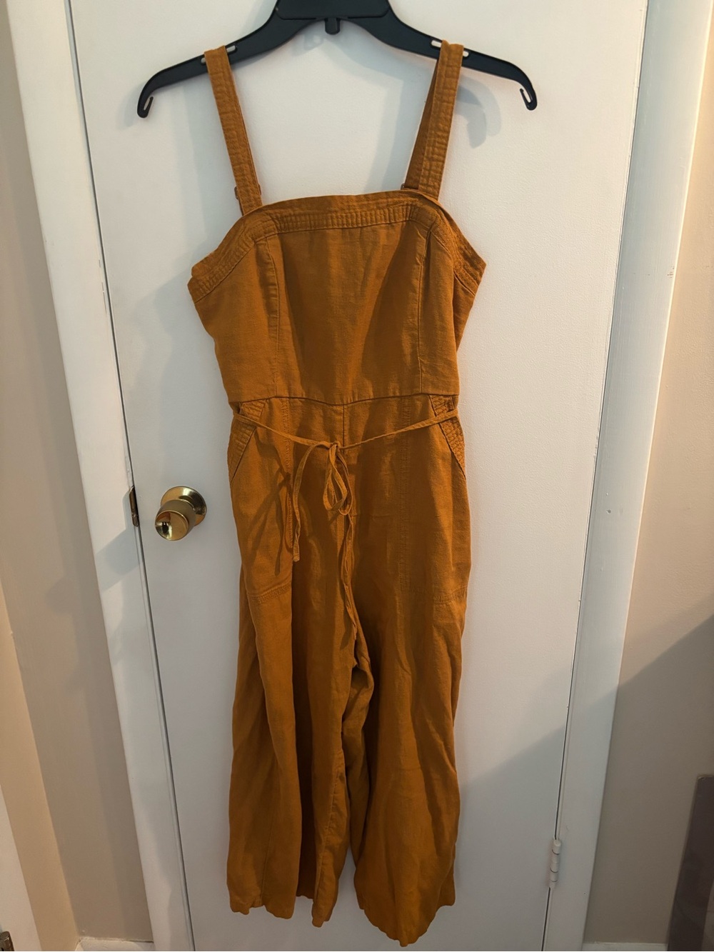 Old Navy Women's Mustard Wide-Leg Jumpsuit with Adjustable Straps Size SP